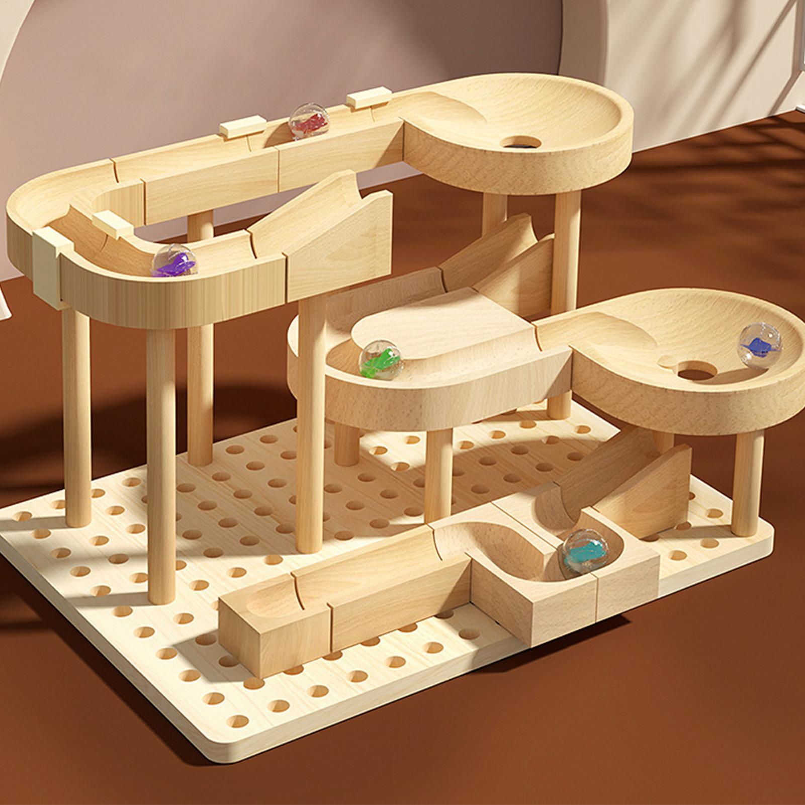 Board Game Race Track - لعبة سباق المتاهة الخشبية من الرخام،