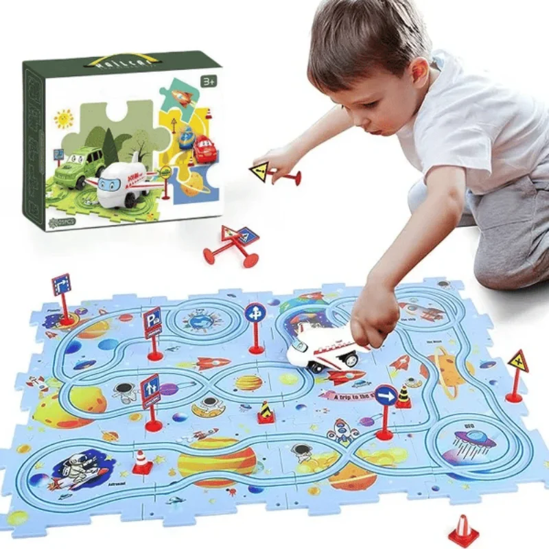 Board Game Race Track - لغز مسار سيارة سباق كهربائية للأطفال