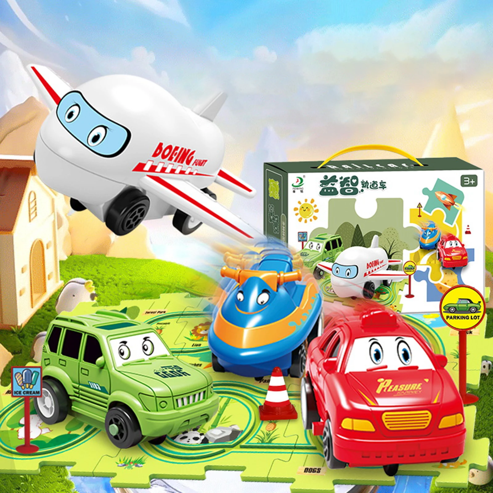 Board Game Race Track - مجموعة ألعاب سباق السيارات الكهربائية للأطفال