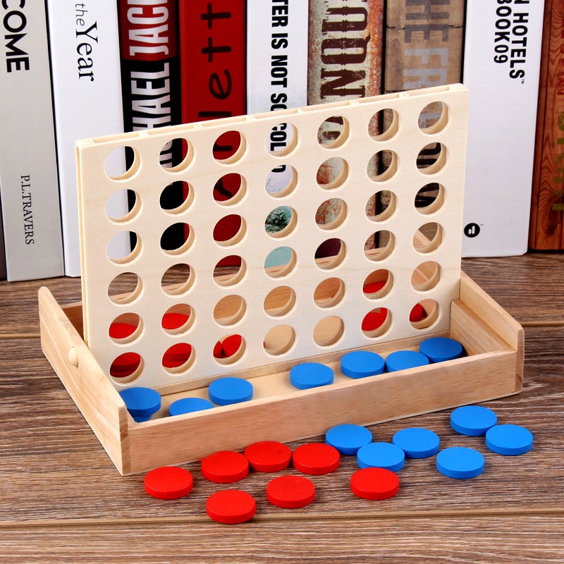 Board Game Multiplayer - لعبة خشبية للأطفال لربط أربع قطع