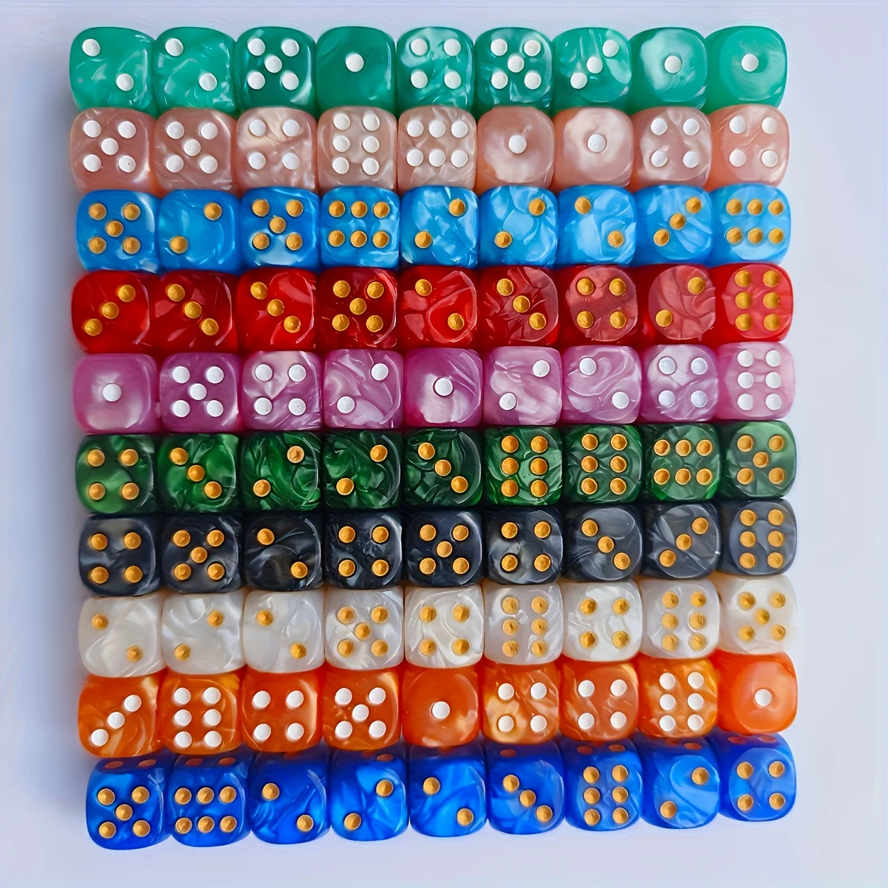 10 قطع من مكعبات النرد D6 اللؤ - مراجعة Board Game Loop وسعره