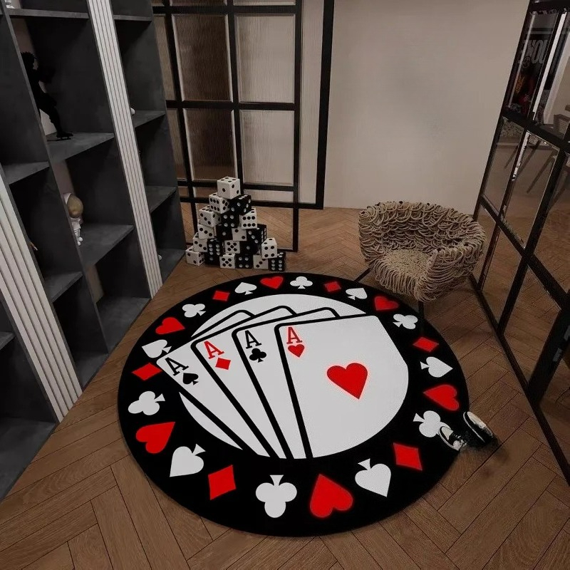 سجاد دائري بنمط بطاقات البوكر  - مراجعة Board Game Hotel وسعره